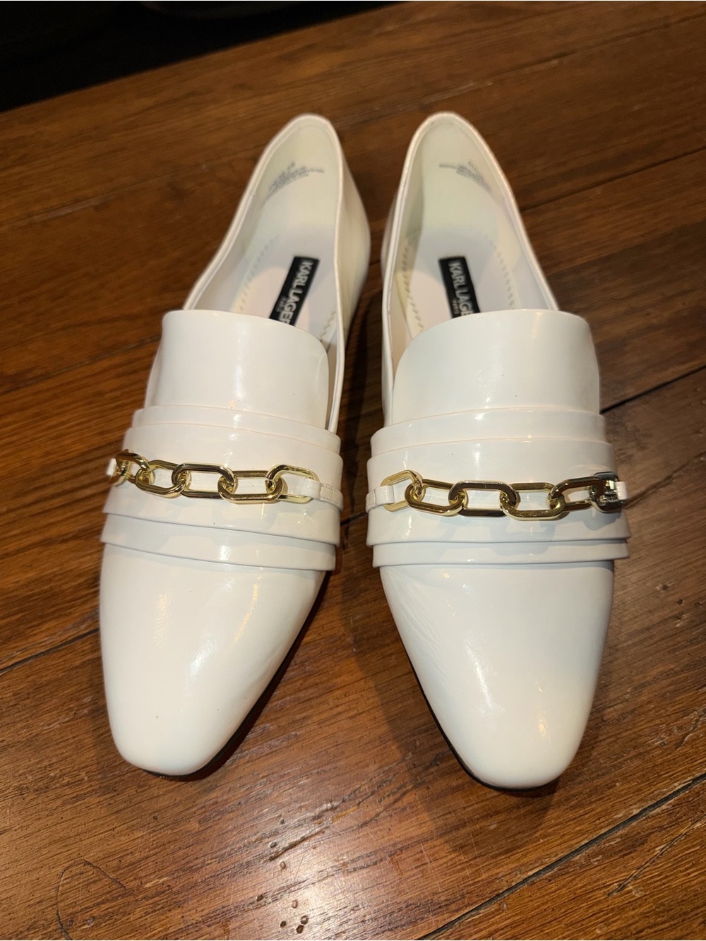 White Karl Lagerfeld Paris Nikki loafers Women's size 8